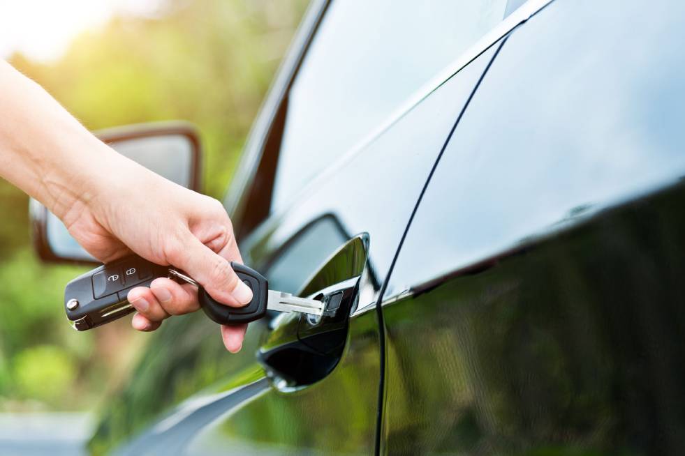 man opening the car